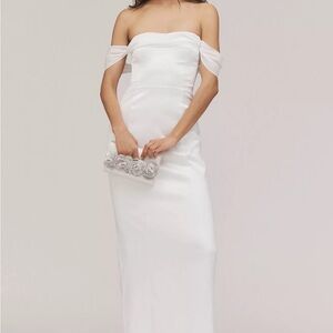 Anthropologie White Strapless Gown Off-Shoulder Wedding